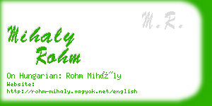 mihaly rohm business card